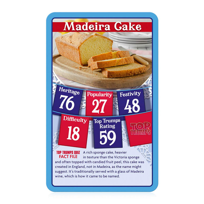 Top Trumps British Bakes Classics Card Game, discover facts about Victoria Sponge, Chocolate Cake and Battenberg in this educational pack, 2 plus players makes a great gift for ages 6 plus