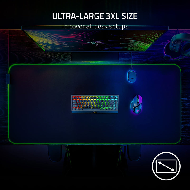 Razer Goliathus Chroma 3XL - Soft Gaming Mouse Mat (Micro-Textured Cloth Surface, Chroma RGB, Optimized for All Sensitivity Settings and Sensors, Inter-Device Color Synchronization) Black