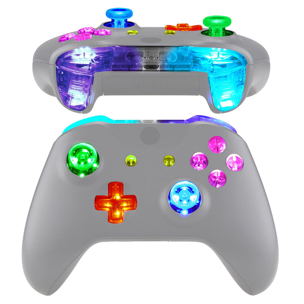 eXtremeRate Multi-Colors Luminated Bumpers Triggers Dpad Thumbsticks Start Back ABXY Action Buttons, DTFS (DTF 2.0 ) LED Kit for Xbox One S/X Controller (Model 1708) - Controller NOT Included