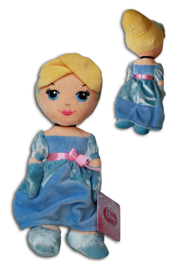Disney Cinderella 12'' Plush Doll Disney Princess Collection Soft Toy Blonde Blue Dress