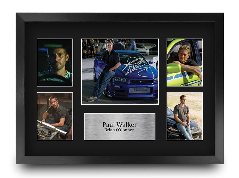 HWC Trading FR A3 Paul Walker Fast and Furious Gifts Printed Signed Autograph Picture Display for Movie Memorabilia Fans - A3 Framed