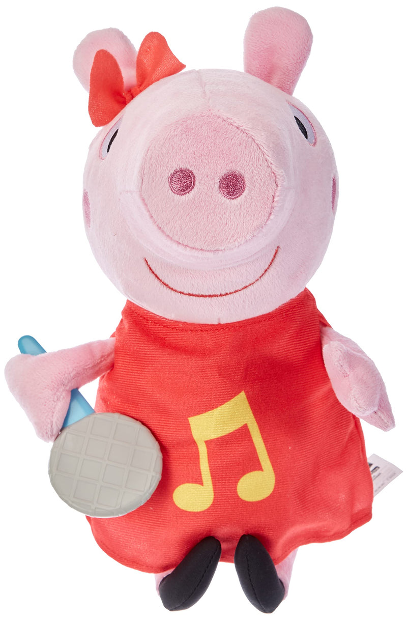 Peppa Pig Grunz-mit-mir-Peppa, Singing Plush Doll with Red Dress and Bow, Sings 3 Songs from the Series, Suitable from 3 Years