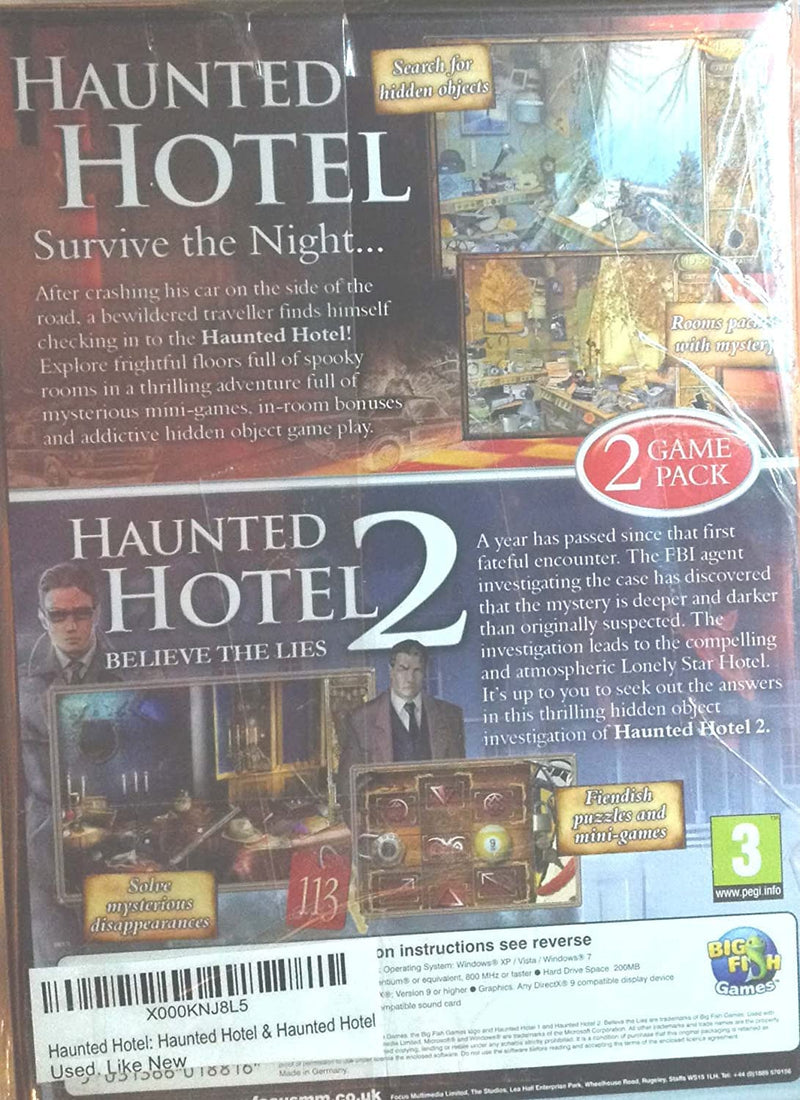 The Hidden Mystery Collectives Volume 1: Haunted Hotel and Haunted Hotel 2 Believe the Lies (PC CD)