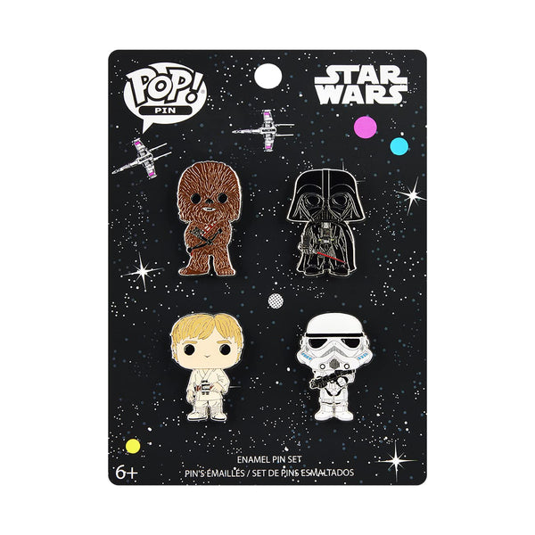 Loungefly Pack Pin Set: Star Wars - Assortment - Luke Chewy Darth Storm Trpr - Star Wars Enamel Pins - Cute Collectable Novelty Brooch - for Backpacks & Bags - Gift Idea - Official Merchandise