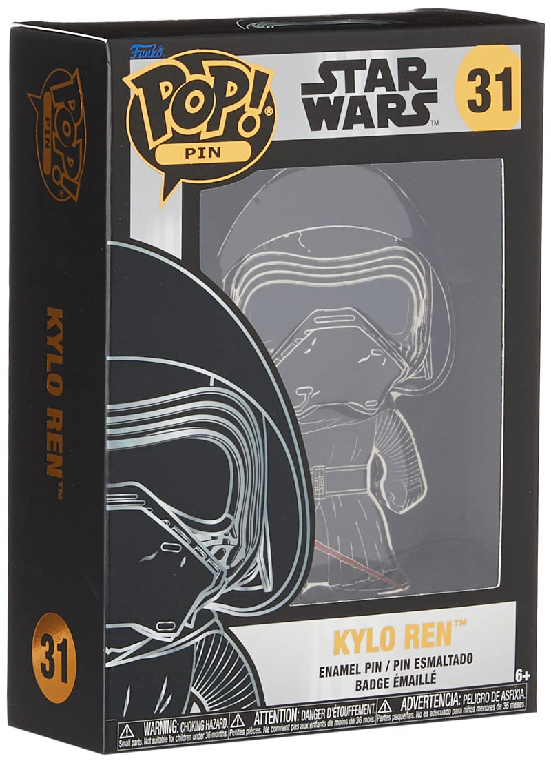 Funko Pop! Large Enamel Pin Star Wars: Kylo Ren - Kylo Ren - Star Wars Enamel Pins - Cute Collectable Novelty Brooch - for Backpacks & Bags - Gift Idea - Official Merchandise