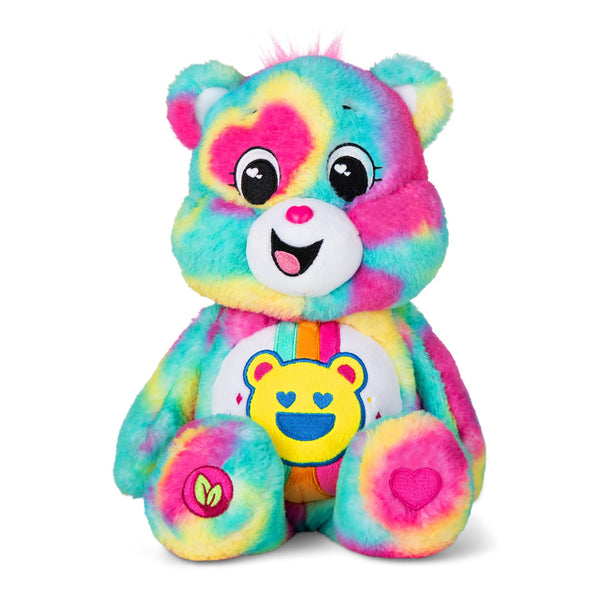 Care Bears , Good Vibes Bear 35cm Medium Plush , Eco Friendly, Collectable Cuddly Toys for Children, Soft Toys for Girls Boys, Cute Teddies Suitable for Girls and Boys Ages 4+ , Basic Fun 22684