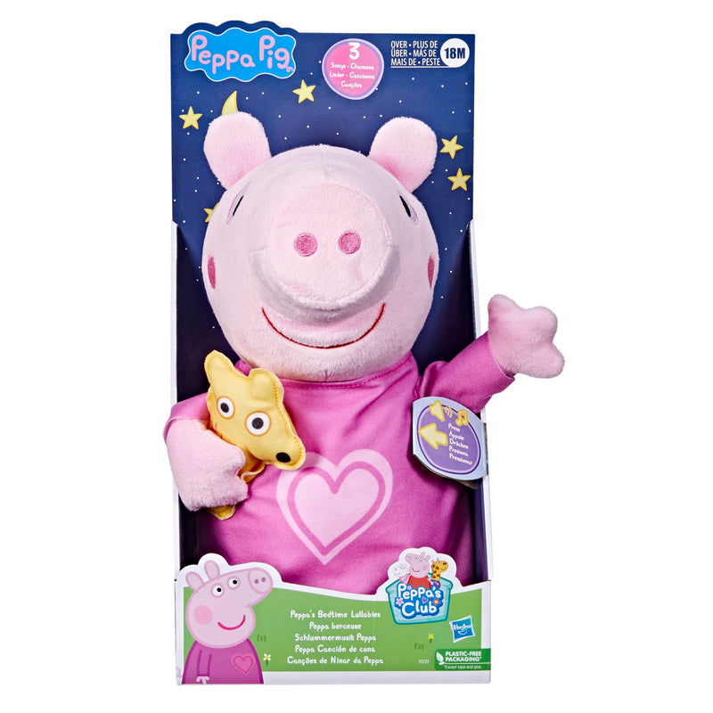 Peppa Pig Peppa’s Bedtime Lullabies Singing Plush Doll with Teddy Bear Accessory, 3 Songs, 3 Phrases, Ages 3 and Up