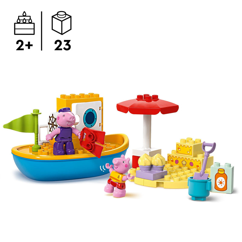LEGO DUPLO Peppa Pig Boat Trip Toy, Early Development and Activity Toddler Toys with 2 Figures, Summer Bricks Set, Gift Idea for 2 Plus Year Old Girls & Boys 10432