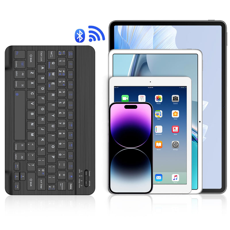 Wireless Bluetooth Keyboard - UK layout Keyboard for iOS iPad, iPad Pro, iPad Air, Mac, Android Tablet Samsung Galaxy, Xiaomi, Huawei, Lenovo, Black