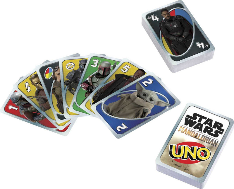 UNO Star Wars The Mandalorian in Storage Tin, Themed Deck & Special Rule, Gift for Kid, Adult & Family Game Nights, Ages 7 Years Old & Up [Amazon Exclusive]
