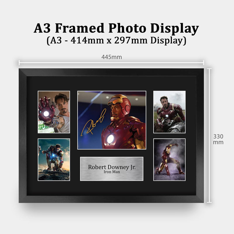 HWC Trading FR A3 Robert Downey Jr Ironman Presents Printed Signed Autograph Picture for Movie Memorabilia Fans - A3 Framed