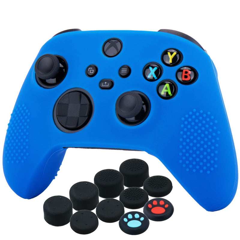 YoRHa Dots Cover Skin Case for Xbox Series X/S Controller x 1(Blue) with Thumb Grips x 10