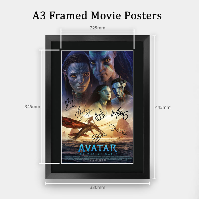 HWC Trading FR A3 Avatar 2 Way of the Water Gifts Printed Poster Signed Autograph Picture for Movie Memorabilia Fans - A3 Framed