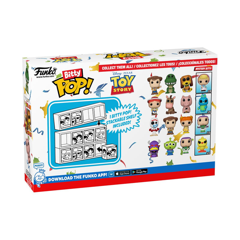 Funko Bitty POP! Toy Story and A Surprise Mystery Mini Figure - 0.9 Inch (2.2 Cm) Collectable - Stackable Display Shelf Included - Gift Idea - Party Bags Stocking - Cake Topper - Movies Fans