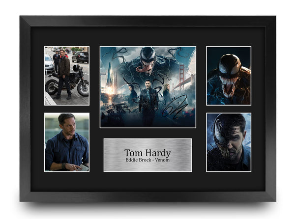 HWC Trading FR A3 Tom Hardy Venom Gifts Printed Signed Autograph Picture for Movie Memorabilia Fans - A3 Framed