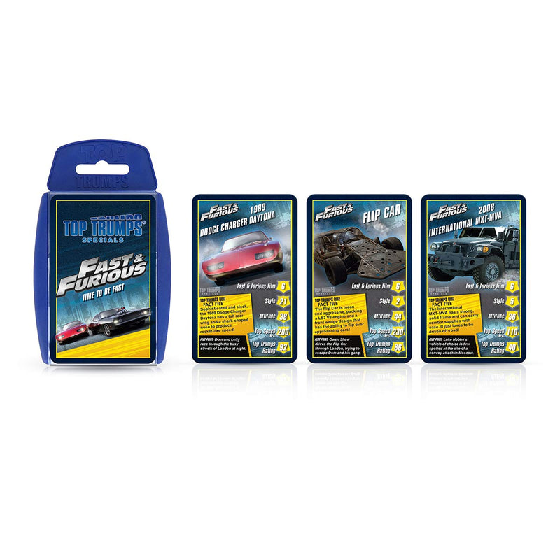 Top Trumps Specials Fast and Furious Card Game, play with cars from the movies including the Dodge Ice Charger, Lykan Hypersport, International MXT – MVA, gift and toy for boys and girls aged 6 plus