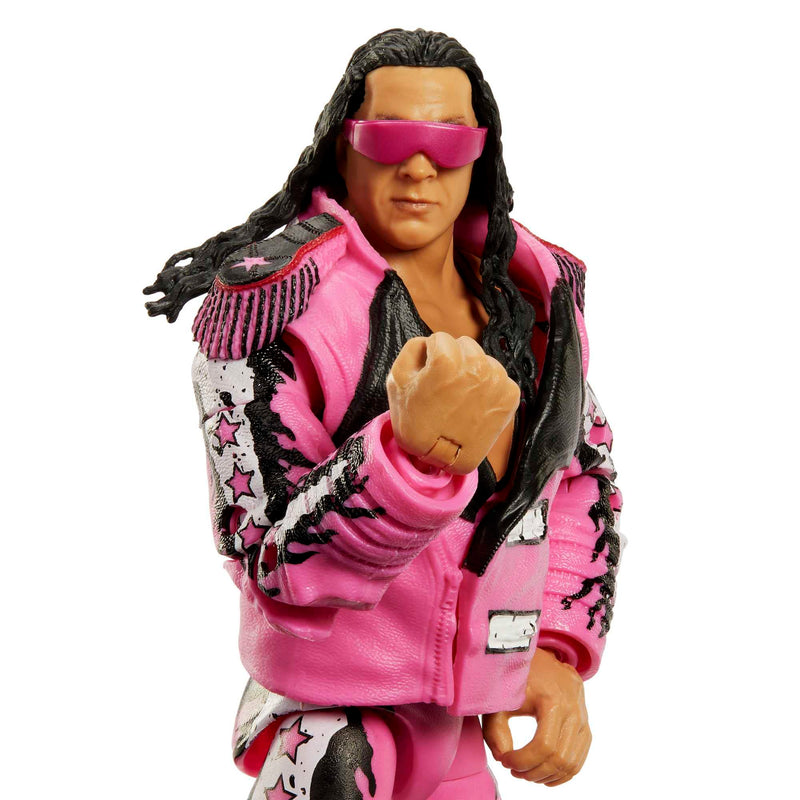 Mattel WWE Ultimate Edition Action Figure Bret “Hit Man” Hart Legends Collectible with Interchangeable Accessories, Extra Heads & Swappable Hands, HLN20