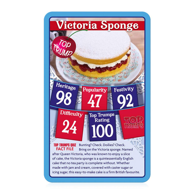 Top Trumps British Bakes Classics Card Game, discover facts about Victoria Sponge, Chocolate Cake and Battenberg in this educational pack, 2 plus players makes a great gift for ages 6 plus