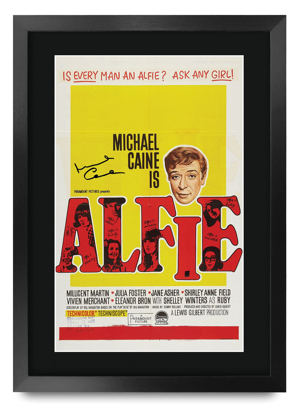 HWC Trading Alfie The Cast Michael Caine Gifts Printed Poster Signed Autograph Picture for Movie Memorabilia Fans - A3 Framed