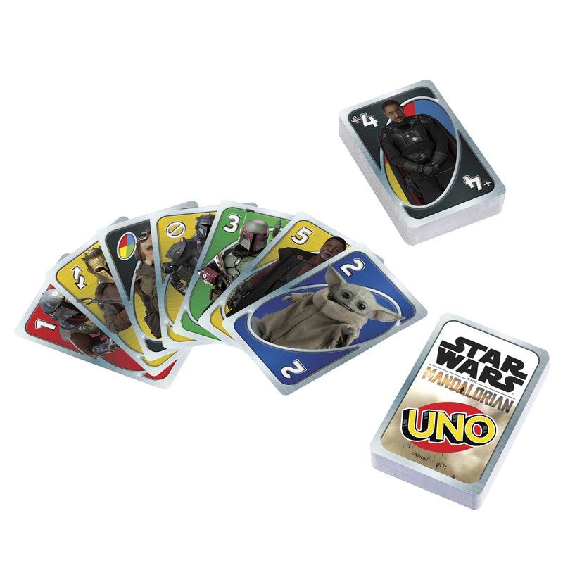 UNO Star Wars The Mandalorian in Storage Tin, Themed Deck & Special Rule, Gift for Kid, Adult & Family Game Nights, Ages 7 Years Old & Up, HJR23