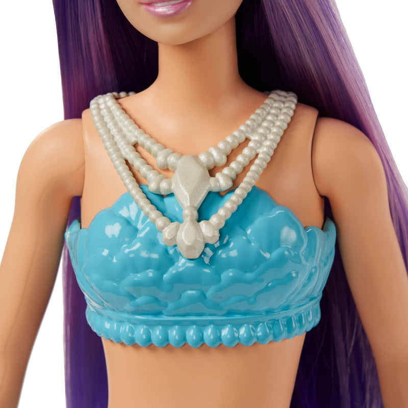 Barbie Dreamtopia Mermaid Doll (Purple Hair) With Blue & Purple Ombre Mermaid Tail and Tiara, Toy for Kids Ages 3 Years Old and Up, HGR10