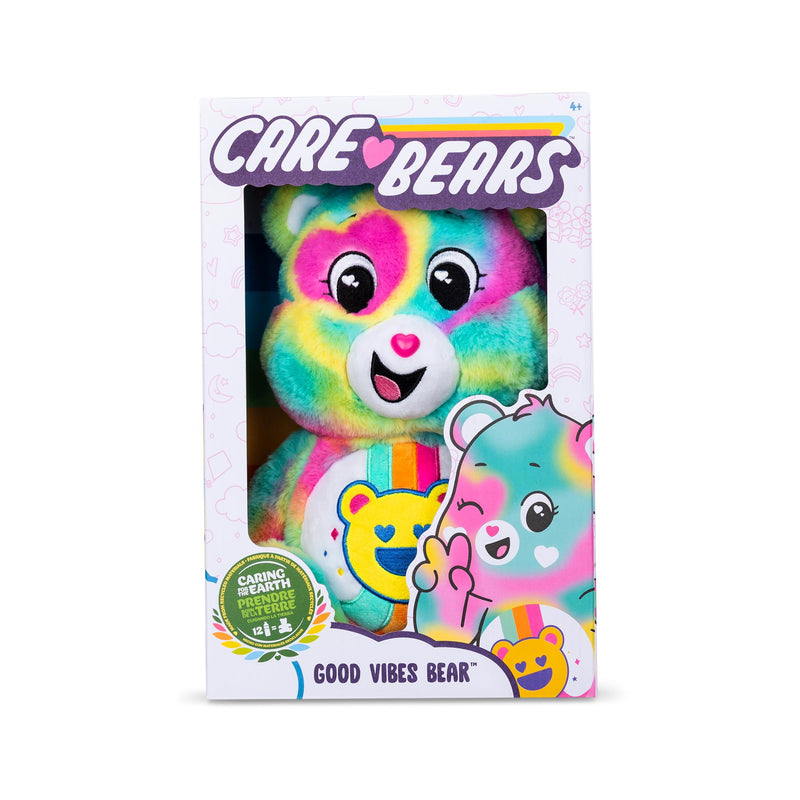 Care Bears , Good Vibes Bear 35cm Medium Plush , Eco Friendly, Collectable Cuddly Toys for Children, Soft Toys for Girls Boys, Cute Teddies Suitable for Girls and Boys Ages 4+ , Basic Fun 22684