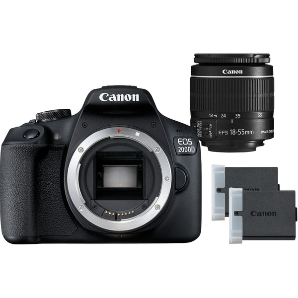 Canon EOS 2000D + EF-S 18-55mm F3.5-5.6 IS II Lens + Spare Battery - Easy-to-use DSLR Camera with a Versatile Lens and a Spare Battery, Ideal for Portraits and Landscape - Amazon Exclusive