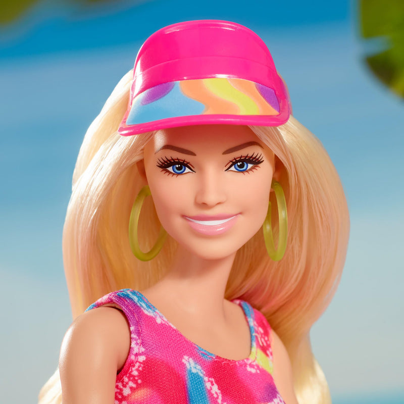 Barbie THE MOVIE , Margot Robbie as Barbie Doll , inLine Skating Outfit, iconic look from the film, neon skate gear, HRB04