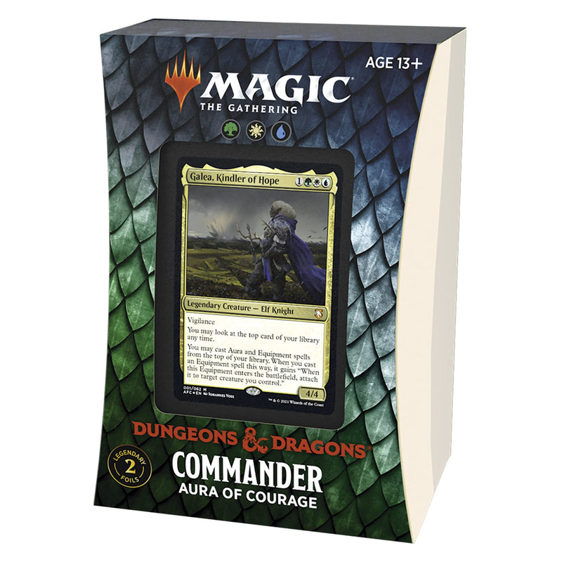 Magic: The Gathering Adventures in The Forgotten Realms Commander Deck – Aura of Courage White, Multicoloured Blue Green