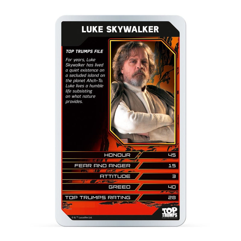 Star Wars Episode 8: The Last Jedi Top Trumps Card Game