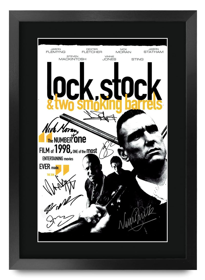 HWC Trading FR A3 Lock Stock Jason Statham, Vinnie Jones Gifts Printed Poster Signed Autograph Picture for Movie Memorabilia Fans - A3 Framed