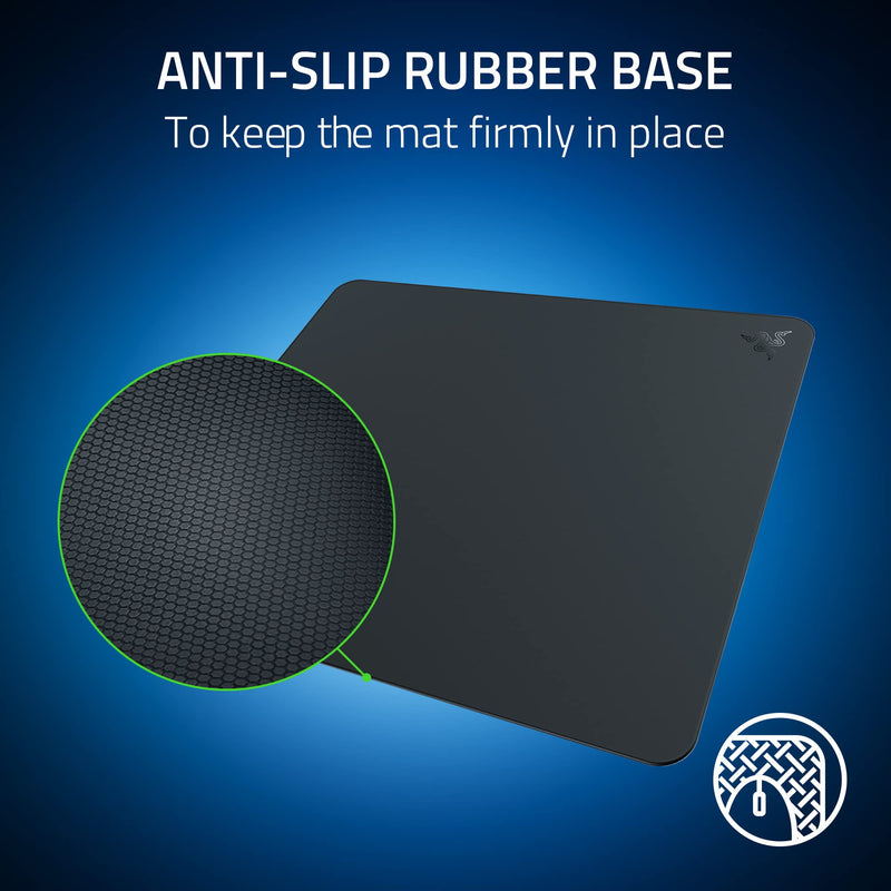 Razer Atlas - Glass Mouse Mat (Premium Tempered Glass, Ultra-Smooth Surface, Micro-Etched Surface, Dirt and Scratch-Resistant, Quieter Mouse Movements, Anti-Slip Rubber Base) Black