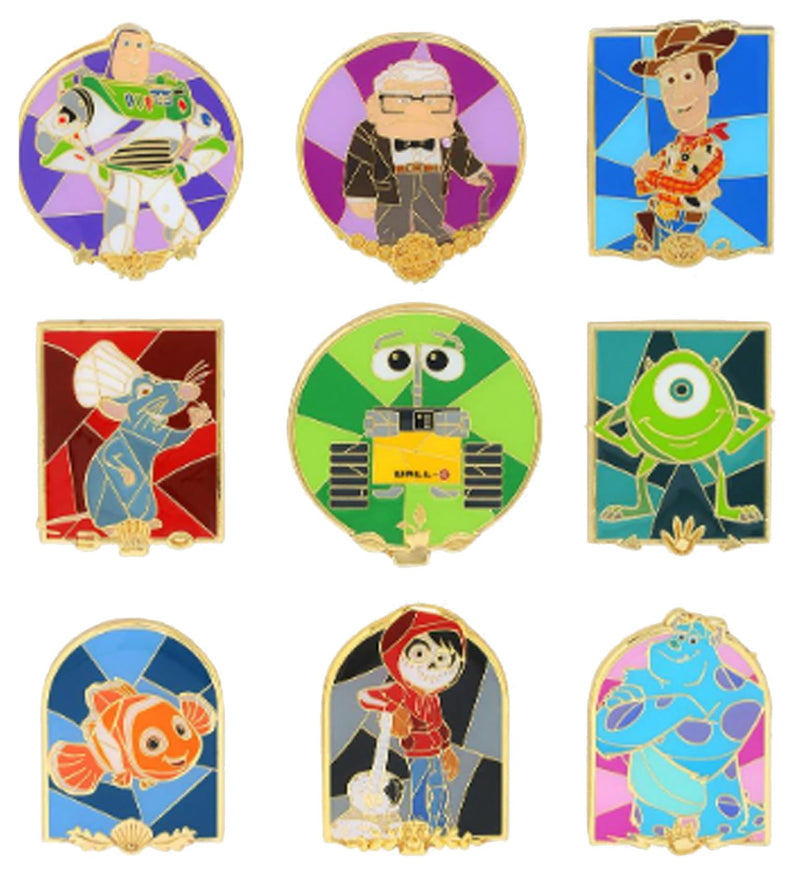 Loungefly Disney Pixar Character Stain Glass Blind - Woody - Disney Pixar: Toy Story - Blind Box Enamel Pins - Amazon Exclusive - Collectable Novelty Brooch - For Backpacks & Bags