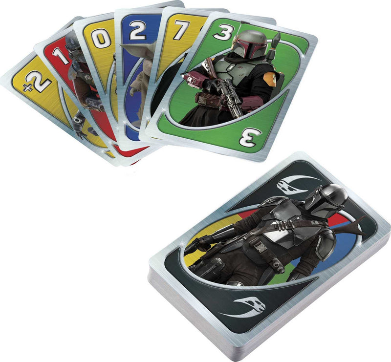 UNO Star Wars The Mandalorian in Storage Tin, Themed Deck & Special Rule, Gift for Kid, Adult & Family Game Nights, Ages 7 Years Old & Up [Amazon Exclusive]
