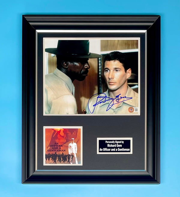 Richard Gere Signed Photo In Luxury Handmade Wooden Frame With Beckett Verification & AFTAL Member Certificate Of Authenticity Autograph Movie Film TV Memorabilia An Officer And a Gentleman Poster