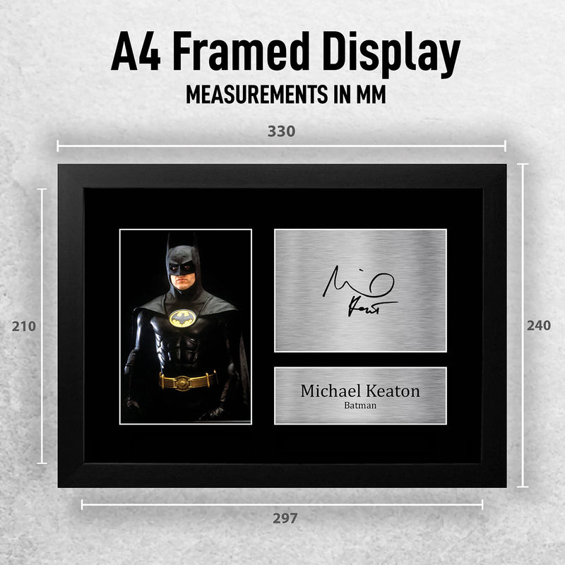 HWC Trading A4 FR Michael Keaton Batman Returns Presents Printed Signed Autograph Picture for Movie Memorabilia Fans - A4 Framed