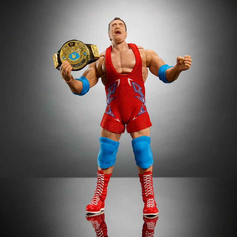 Mattel WWE Ultimate Edition Action Figure & Accessories, 6-inch Kurt Angle Collectible Set, Swappable Heads & Hands, Entrance Gear & 30 Articulation Points, HVF83