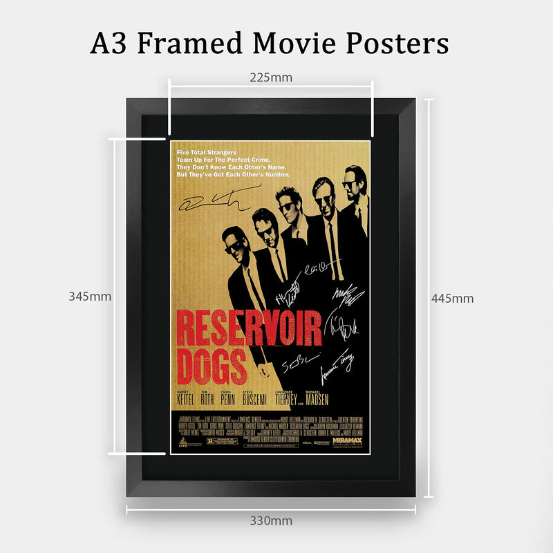 HWC Trading FR A3 Reservoir Dogs Quentin Tarantino Gifts Printed Poster Signed Autograph Picture for Movie Memorabilia Fans - A3 Framed