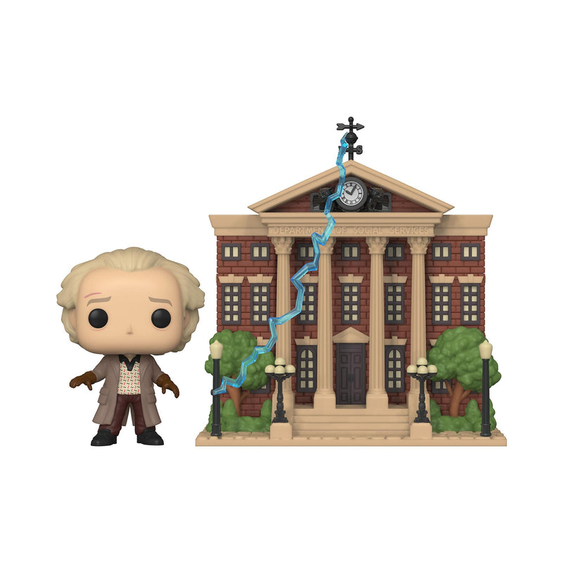 Funko POP! Town: BTTF - Dr. Emmett Brown - Doc With Clock Tower - Back to the Future - Collectable Vinyl Figure - Gift Idea - Official Merchandise - Toys for Kids & Adults - Movies Fans