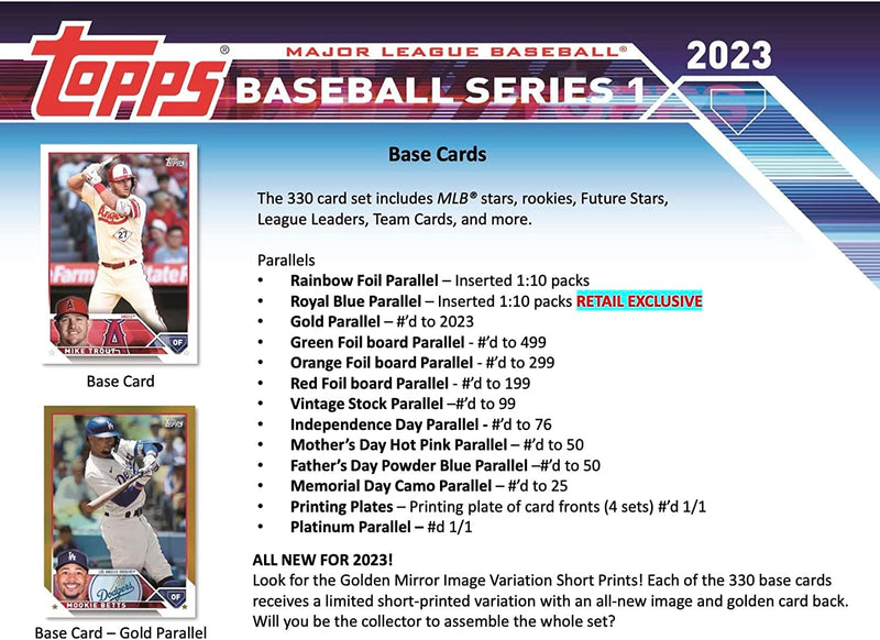 2023 Topps Series 1 Baseball Retail Display Box