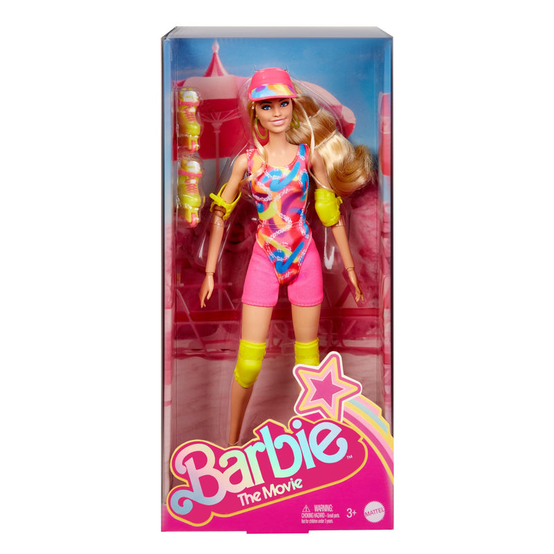 Barbie THE MOVIE , Margot Robbie as Barbie Doll , inLine Skating Outfit, iconic look from the film, neon skate gear, HRB04