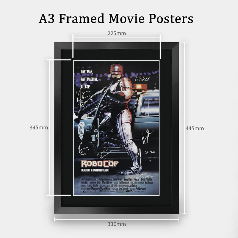 HWC Trading A3 FR RoboCop The Cast Peter Weller and Nancy Allen Gifts Printed Poster Signed Autograph Picture for Movie Memorabilia Fans - A3 Framed