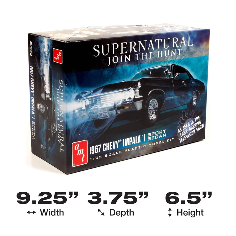 AMT 1967 Chevy Impala 4-Door Supernatural Night Hunter TV Show Model Kit Replica,White,medium