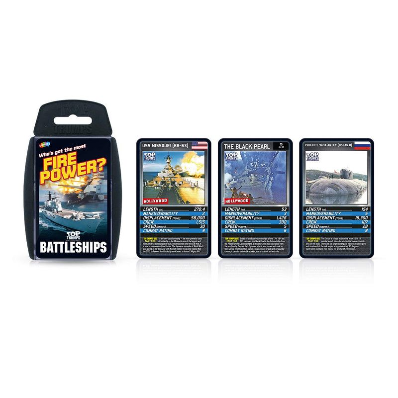 Top Trumps Battleships Classics Card Game, Discover some interesting facts in this educational packed game including the speed of the HMS Triumph, 2 plus players makes a great gift for ages 6 plus