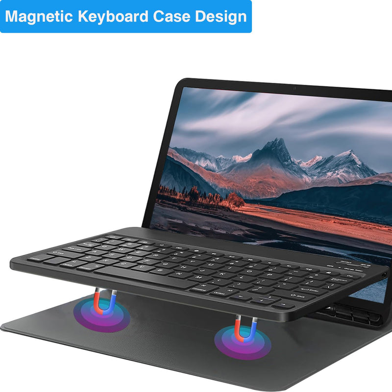 COEZFE Case with keyboard for Samsung Galaxy Tab A9 Plus, Keyboard Case for Samsung Galaxy Tab A9+ Plus 11 inch (SM-X210/X216/X218), Detachable Bluetooth Keyboard for Samsung A9+ /A9 Plus 2023, Black