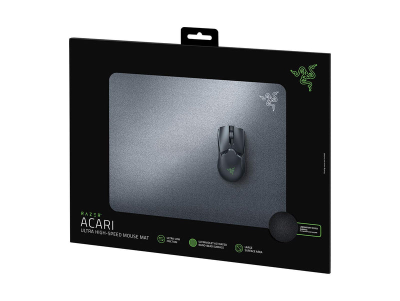 Razer Acari Ultra-Low Friction Gaming Mouse Mat: Beaded, Textured Hard Surface - Large Surface Area - Thin Form Factor - Anti-Slip Base - Classic Black