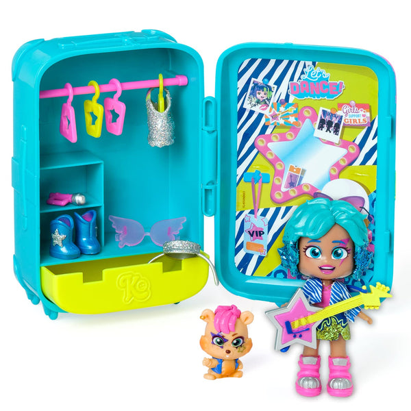 KOOKYLOOS Suzie’s Suitcase – Doll’s suitcase with over 14 fashion accessories and exclusive doll with 3 fun expressions. Includes clothes, accessories and shoes, hangers and an exclusive pet