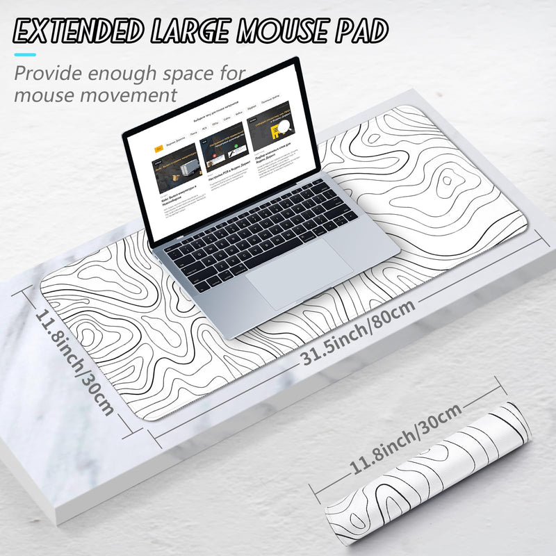 YUWLDD Mouse Pad Gaming Large Desk Pad (31.5 x 11.8 x0.12 inch) Washable Large Mouse Mat, Japanese Mouse Pad with Anti-Slip Rubber Base, Extended Mouse Pad for Office & Home.