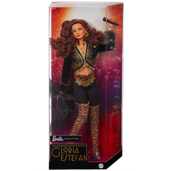 Barbie Signature Gloria Estefan Barbie Doll in Gold and Black Fashion and Accessories, with Microphone, Gift for Collectors, HCB85