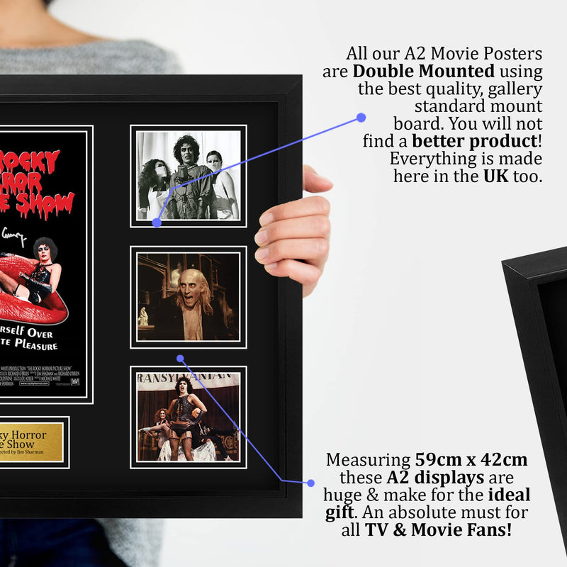 HWC Trading FR A2 The Rocky Horror Picture Show Gifts Printed Signed Autograph Presentation Display Montage for Movie Memorabilia Fans - A2 Framed